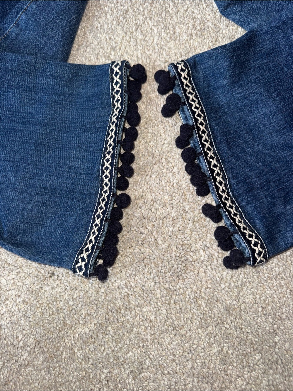 Judy Blue Mid Rise Straight Fit Jeans Size 9/29 Fringed Boho Denim Crop Stretch - Picture 9 of 11